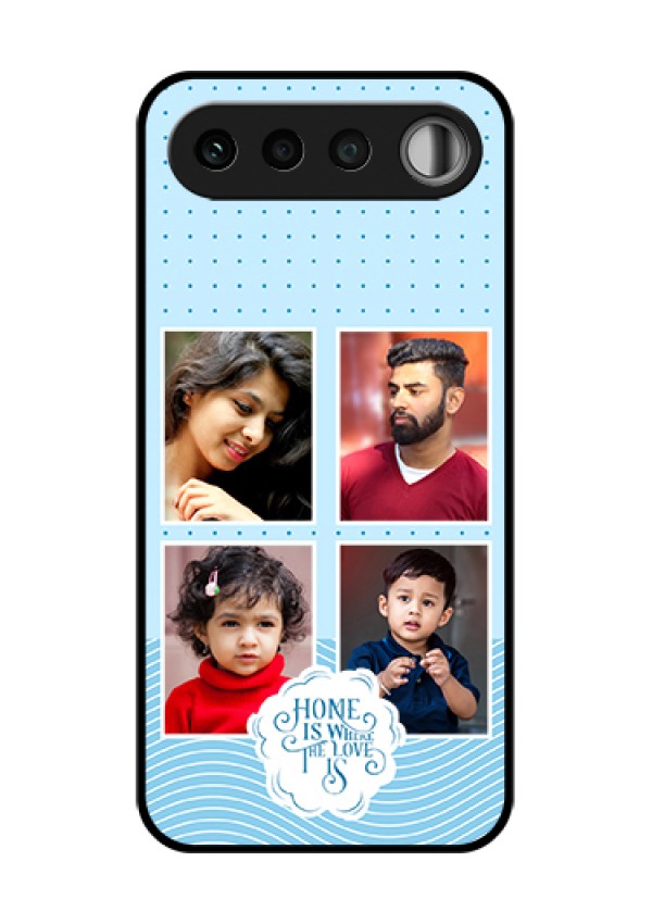 Realme 16 5G Custom Glass Phone Case - Cute Love Quote With 4 Pic Upload Design