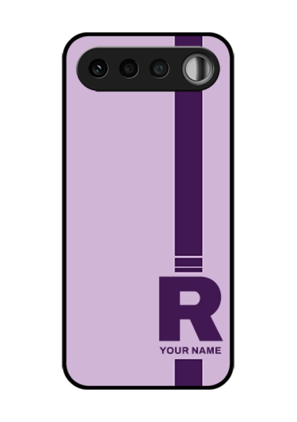 Realme 16 5G Custom Glass Phone Case - Simple Dual Tone Stripe With Name Design