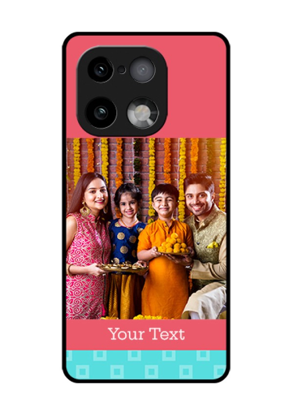Realme 16 Pro Plus 5G Custom Glass Phone Case - Peach & Blue Color Design