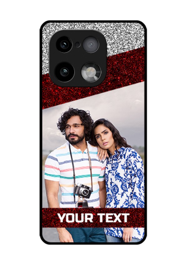 Realme 16 Pro Plus 5G Custom Glass Phone Case - Image Holder With Glitter Strip Design