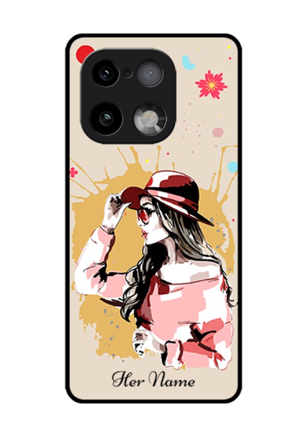 Realme 16 Pro Plus 5G Custom Glass Phone Case - Women With Pink Hat Design