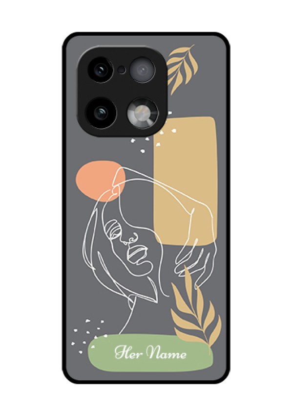 Realme 16 Pro Plus 5G Custom Glass Phone Case - Gazing Woman Line Art Design