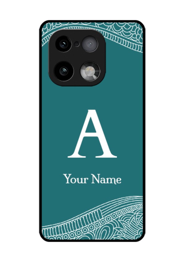 Realme 16 Pro Plus 5G Custom Glass Phone Case - Line Art Pattern With Custom Name Design