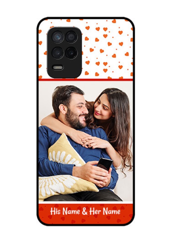 Realme 8 5G Custom Glass Phone Case - Orange Love Symbol Design