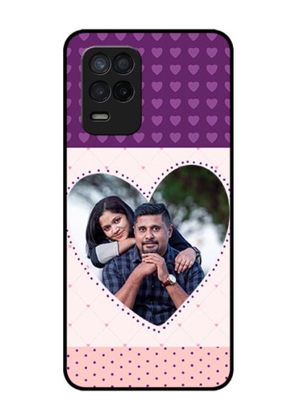 Realme 8 5G Custom Glass Phone Case - Violet Love Dots Design