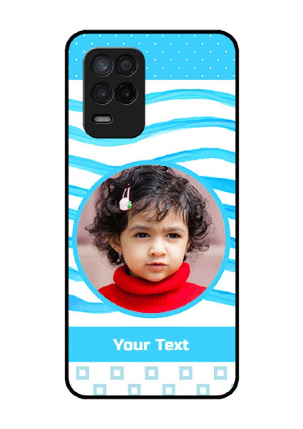 Realme 8 5G Custom Glass Phone Case - Simple Blue Case Design