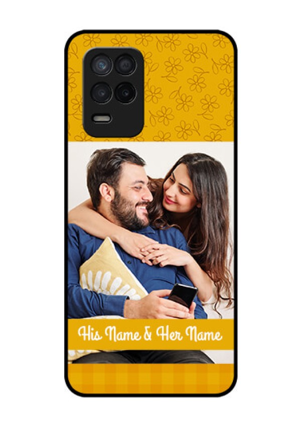 Realme 8 5G Custom Glass Mobile Case - Yellow Floral Design