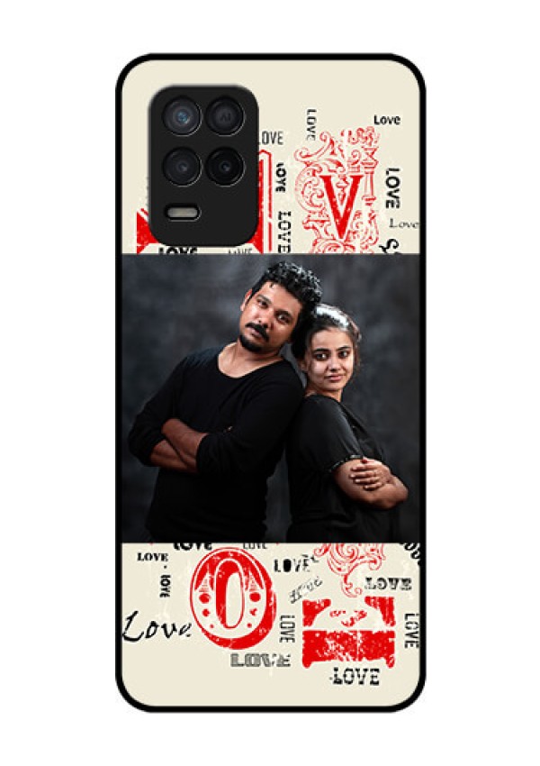 Realme 8 5G Photo Printing on Glass Case - Trendy Love Design Case