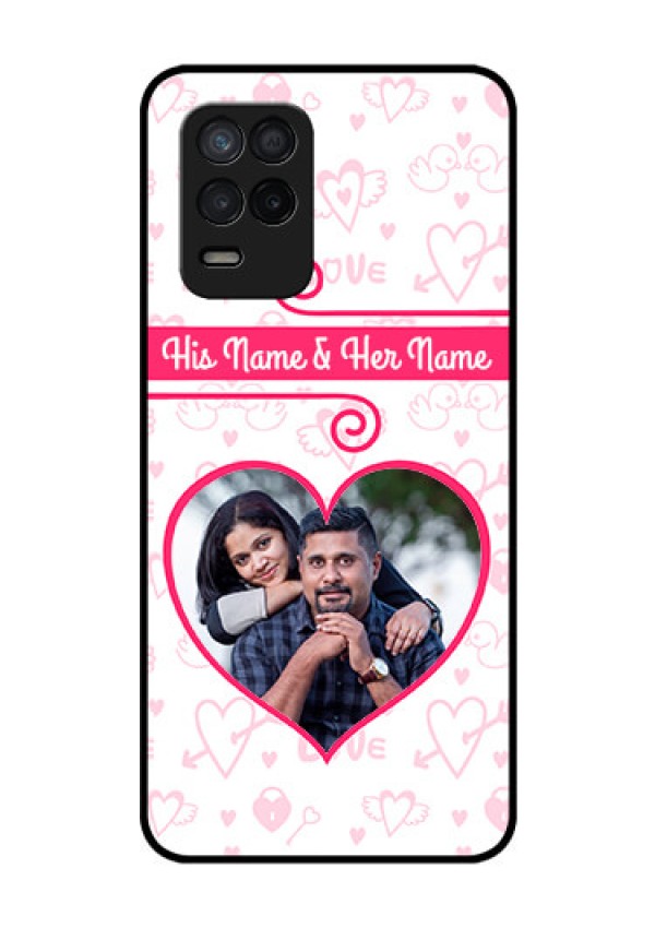 Realme 8 5G Personalized Glass Phone Case - Heart Shape Love Design