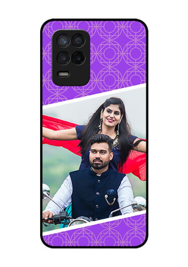 Realme 8 5G Custom Glass Phone Case - Violet Pattern Design