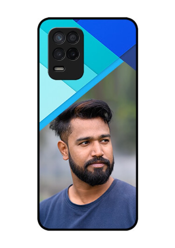 Realme 8 5G Custom Glass Phone Case - Blue Pattern Design