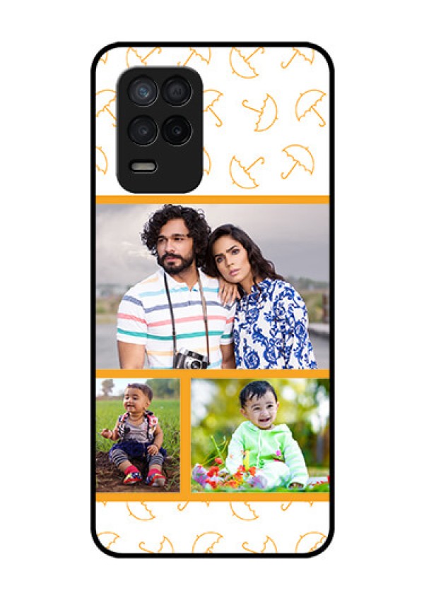 Realme 8 5G Custom Glass Mobile Case - Yellow Pattern Design