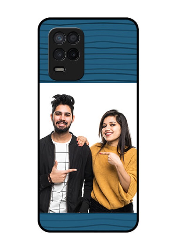 Realme 8 5G Custom Glass Phone Case - Blue Pattern Cover Design