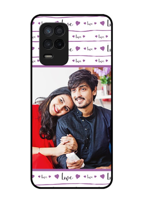 Realme 8 5G Custom Glass Mobile Case - Couples Heart Design