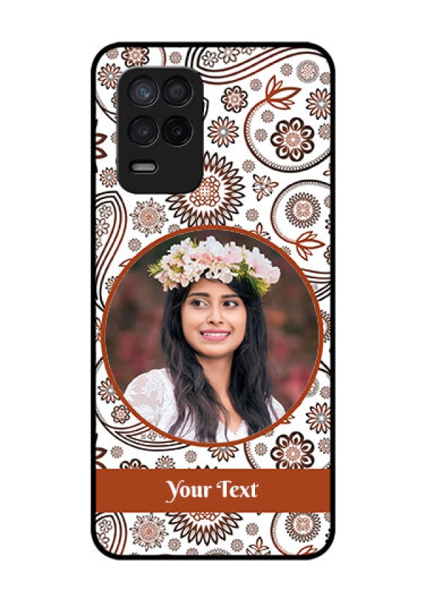 Realme 8 5G Custom Glass Mobile Case - Abstract Floral Design 