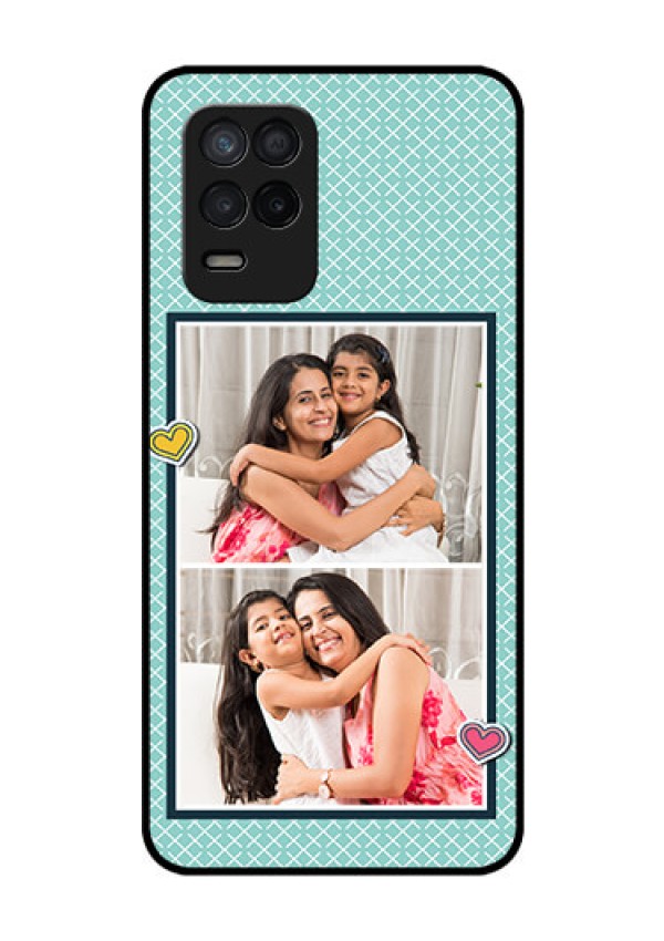 Realme 8 5G Custom Glass Phone Case - 2 Image Holder with Pattern Design