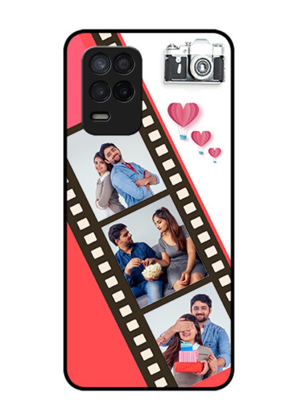 Realme 8 5G Personalized Glass Phone Case - 3 Image Holder with Film Reel