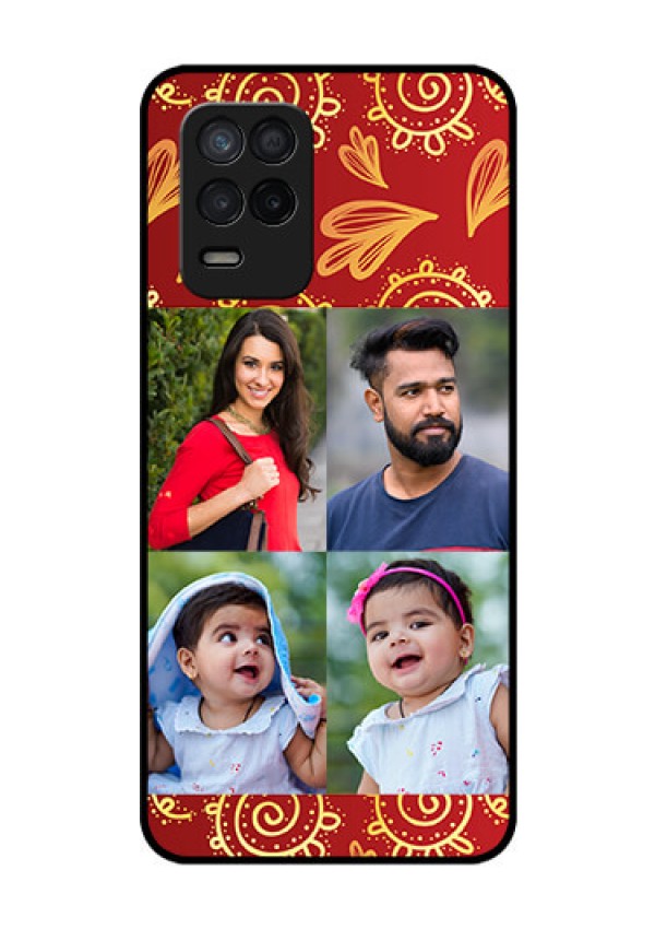 Realme 8 5G Photo Printing on Glass Case - 4 Image Traditional Design