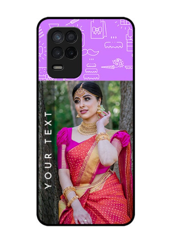 Realme 8 5G Custom Glass Mobile Case - Birthday Icons Design