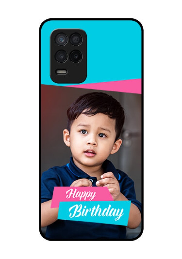 Realme 8 5G Personalized Glass Phone Case - Image Holder with 2 Color Design