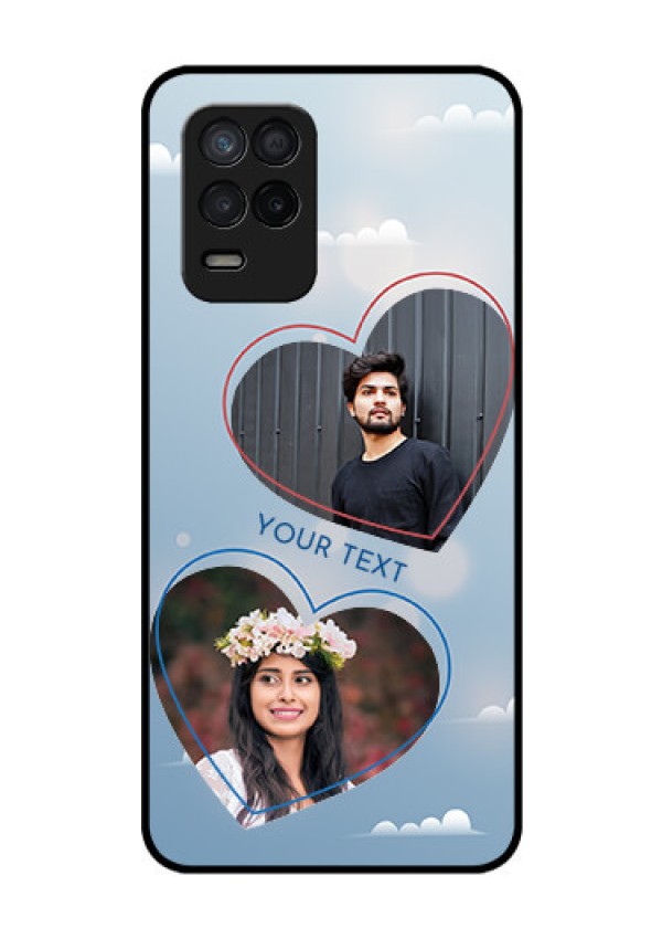 Realme 8 5G Custom Glass Mobile Case - Blue Color Couple Design 