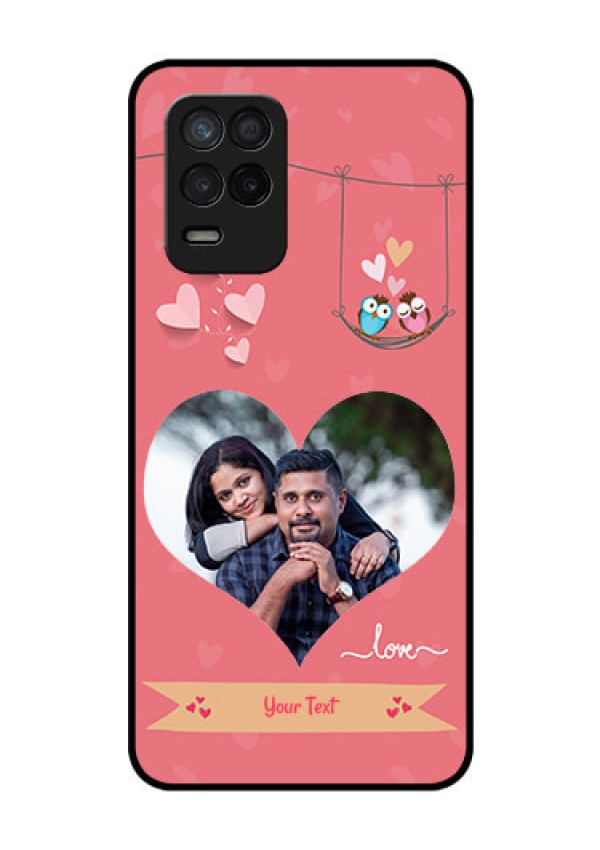 Realme 8 5G Personalized Glass Phone Case - Peach Color Love Design 