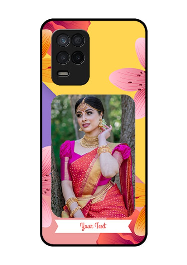 Realme 8 5G Custom Glass Mobile Case - 3 Image With Vintage Floral Design