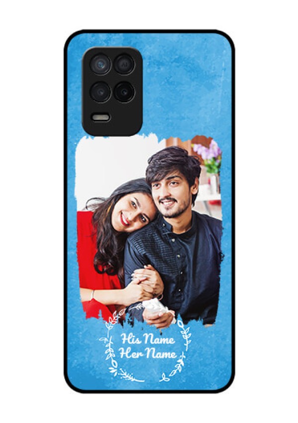 Realme 8 5G Custom Glass Phone Case - Blue Color Vintage Design