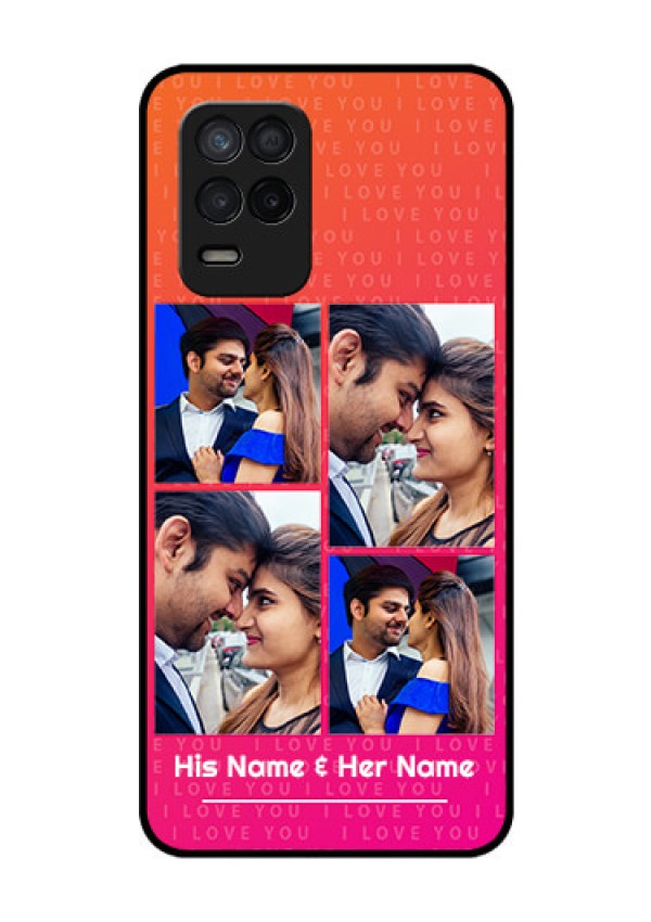 Realme 8 5G Custom Glass Phone Case - I Love You Pink Design