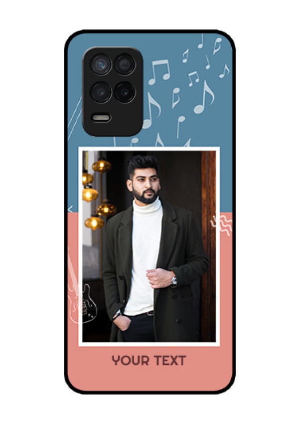 Realme 8 5G Photo Printing on Glass Case - with Color Musical Note Design