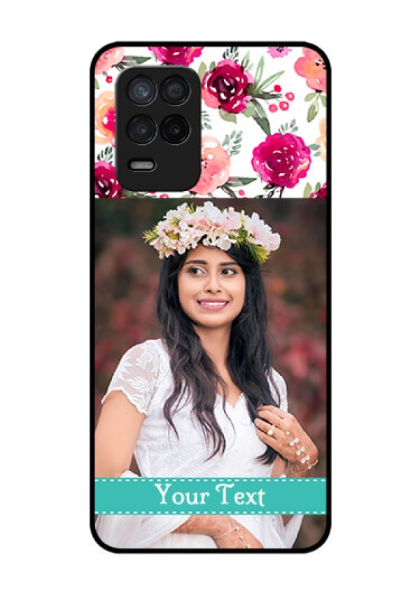 Realme 8 5G Custom Glass Phone Case - Watercolor Floral Design