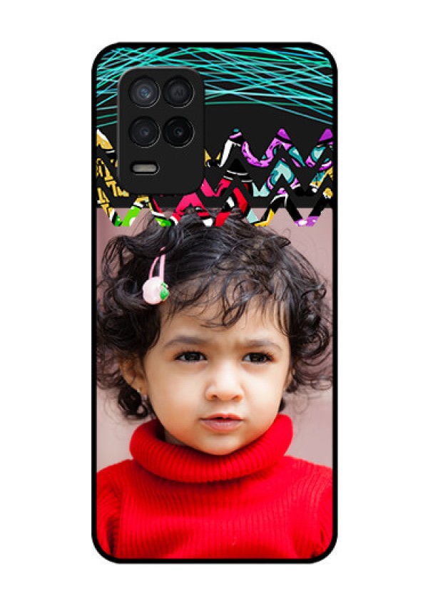 Realme 8 5G Personalized Glass Phone Case - Neon Abstract Design