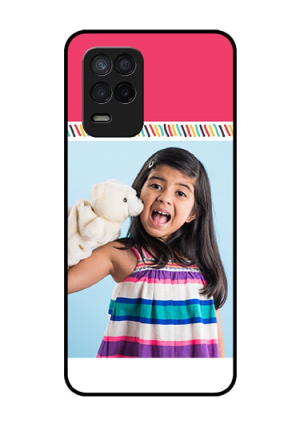 Realme 8 5G Personalized Glass Phone Case - Line art design