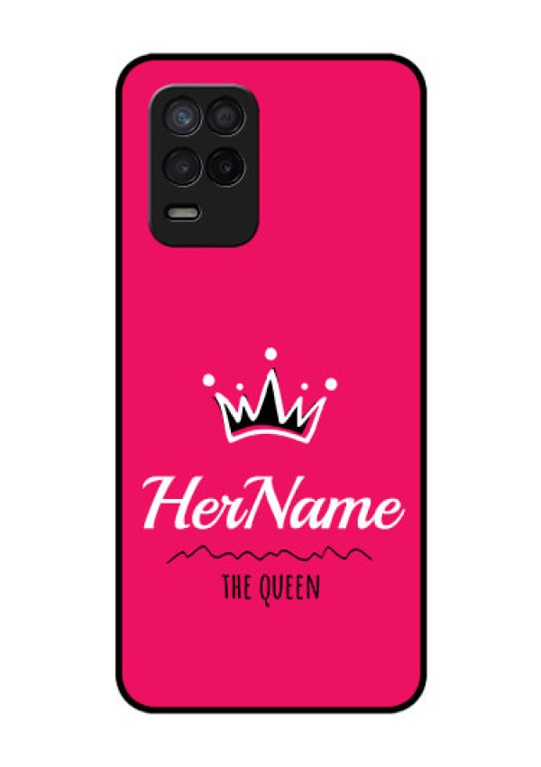 Realme 8 5G Glass Phone Case Queen with Name