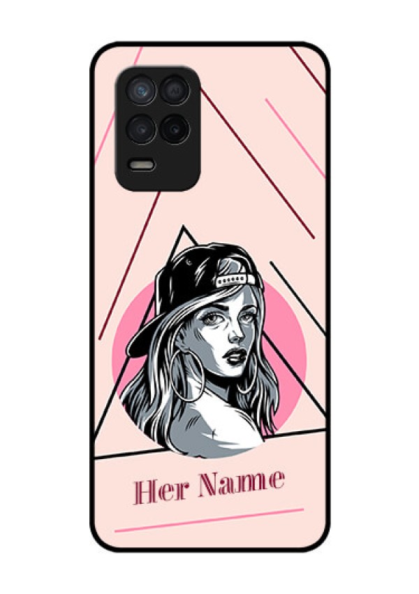 Realme 8 5G Personalized Glass Phone Case - Rockstar Girl Design