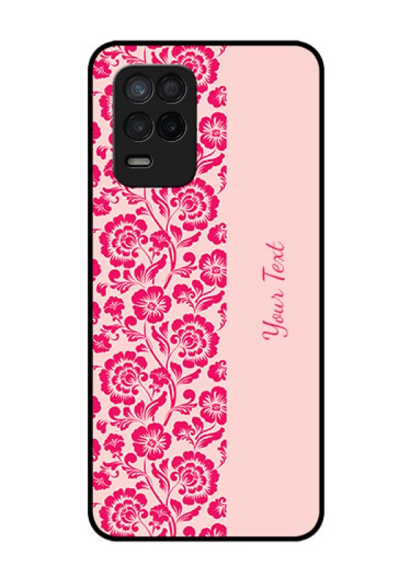Realme 8 5G Custom Glass Phone Case - Attractive Floral Pattern Design