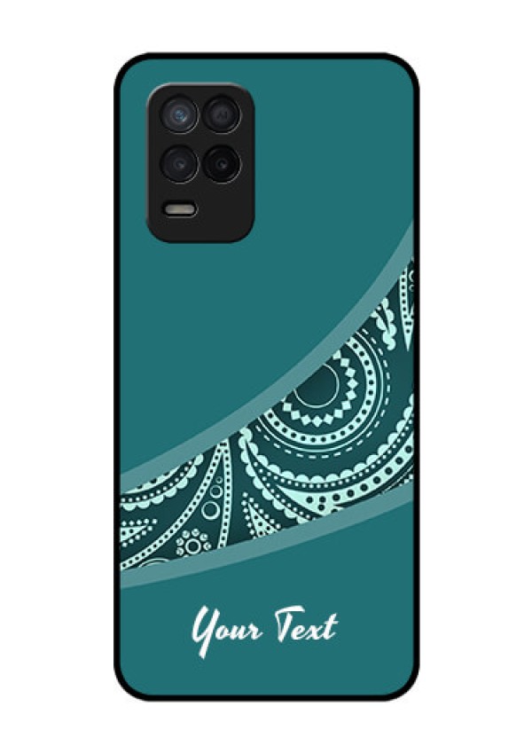 Realme 8 5G Photo Printing on Glass Case - semi visible floral Design