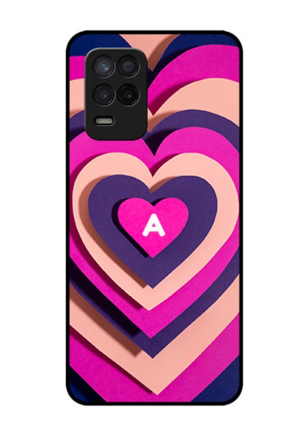 Realme 8 5G Custom Glass Mobile Case - Cute Heart Pattern Design