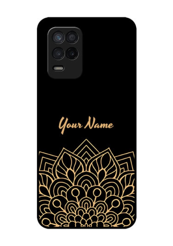 Realme 8 5G Custom Glass Phone Case - Golden mandala Design