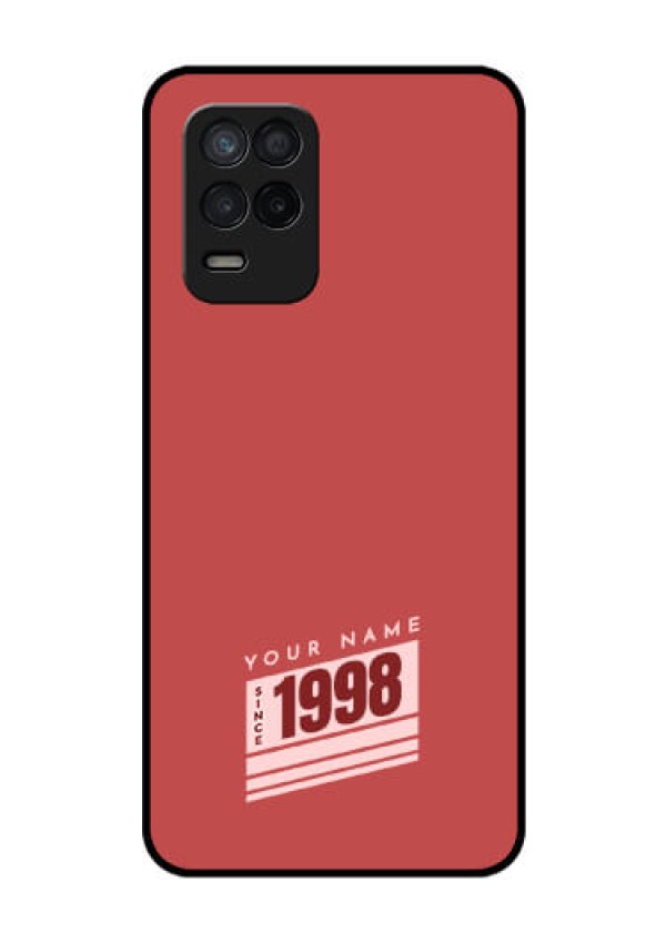 Realme 8 5G Custom Glass Phone Case - Red custom year of birth Design