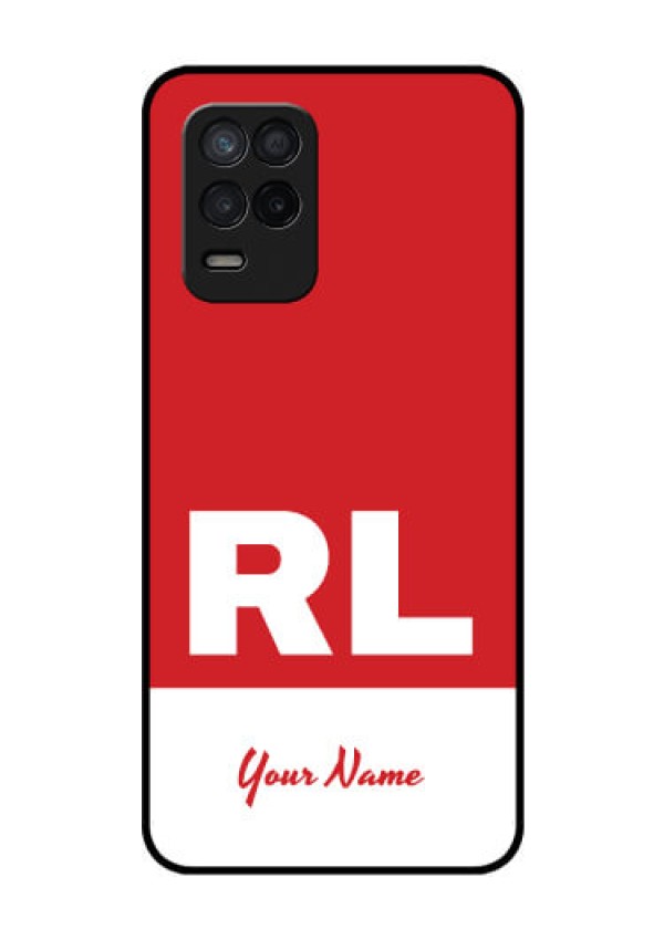 Realme 8 5G Personalized Glass Phone Case - dual tone custom text Design
