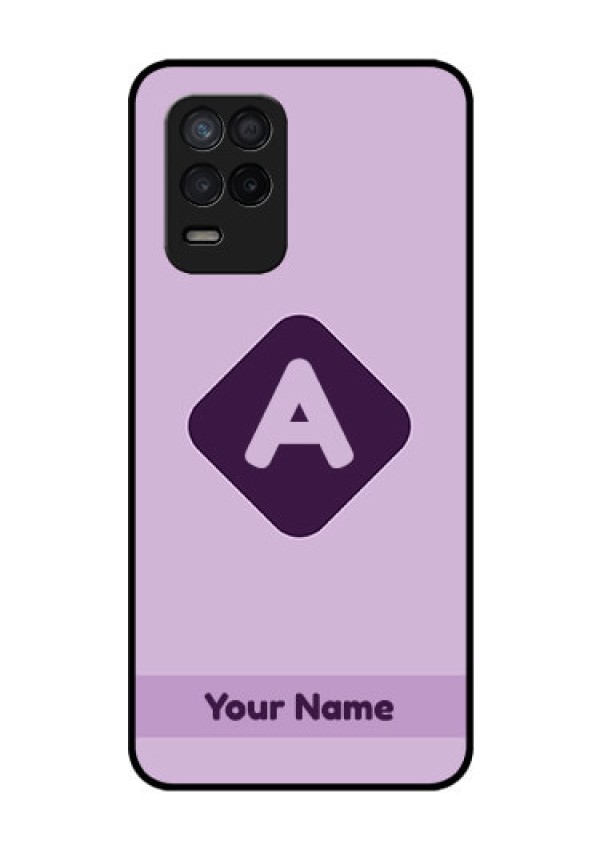 Realme 8 5G Custom Glass Mobile Case - Custom Letter in curved badge Design