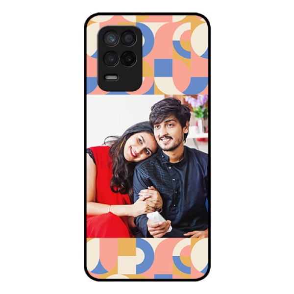 Realme 8s 5G Photo Printing on Glass Case - Semi-circle Maze Pattern Design