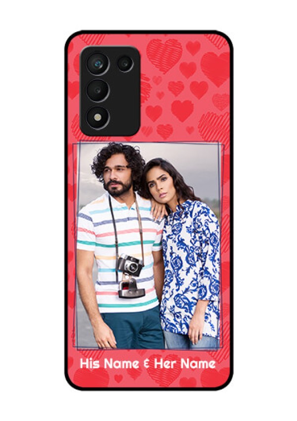 Realme 9 5G Speed Edition Photo Printing on Glass Case - with Red Heart Symbols Design