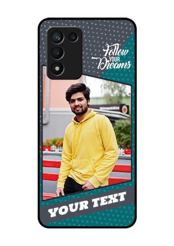 Realme 9 5G Speed Edition Personalized Glass Phone Case - Background Pattern Design with Quote