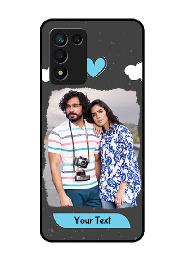 Realme 9 5G Speed Edition Custom Glass Phone Case - Splashes with love doodles Design