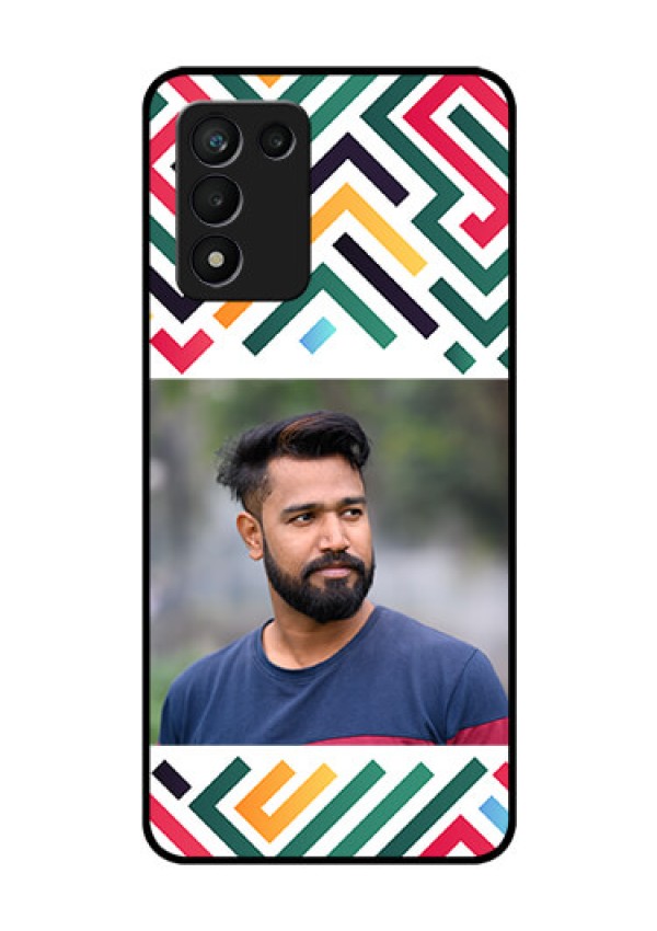 Realme 9 5G Speed Edition Personalized Glass Phone Case - Colorful Maze Pattern Design