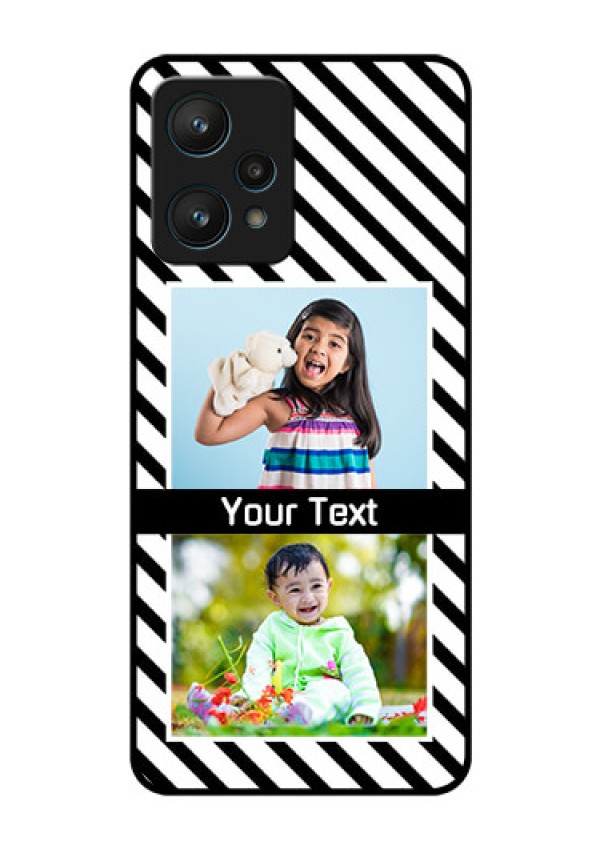 Realme 9 Pro 5G Photo Printing on Glass Case - Black And White Stripes Design