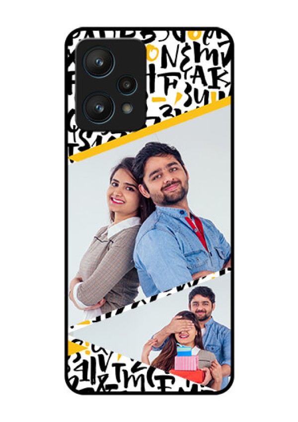 Realme 9 Pro 5G Custom Glass Mobile Case - Letters Pattern Design
