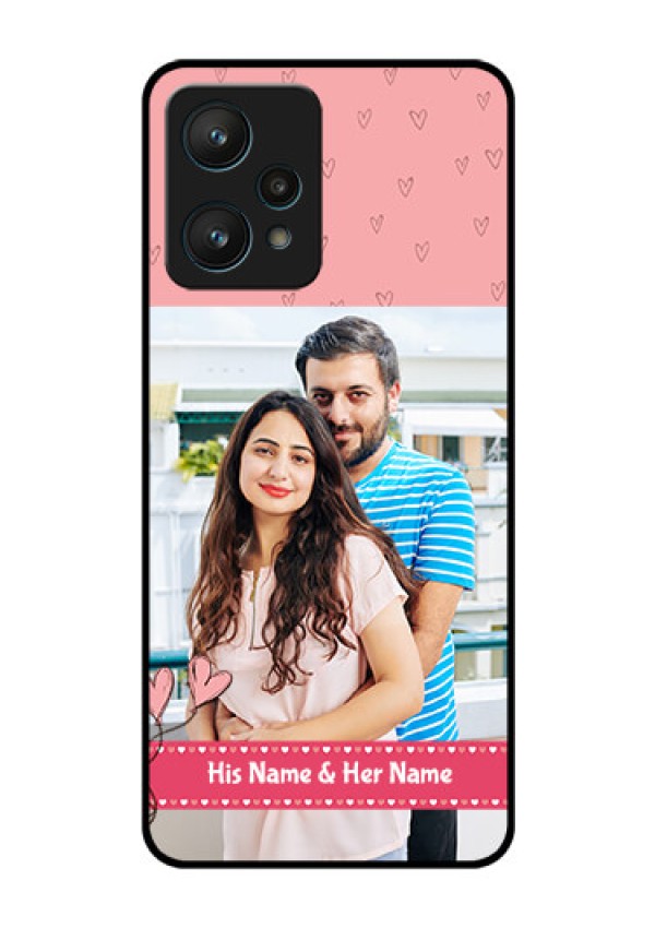 Realme 9 Pro 5G Personalized Glass Phone Case - Love Design Peach Color